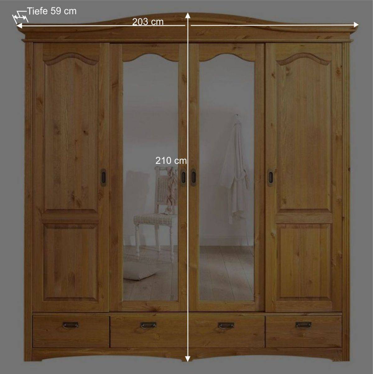 Schiebetüren Schlafzimmerschrank 4-türig - Vocoja