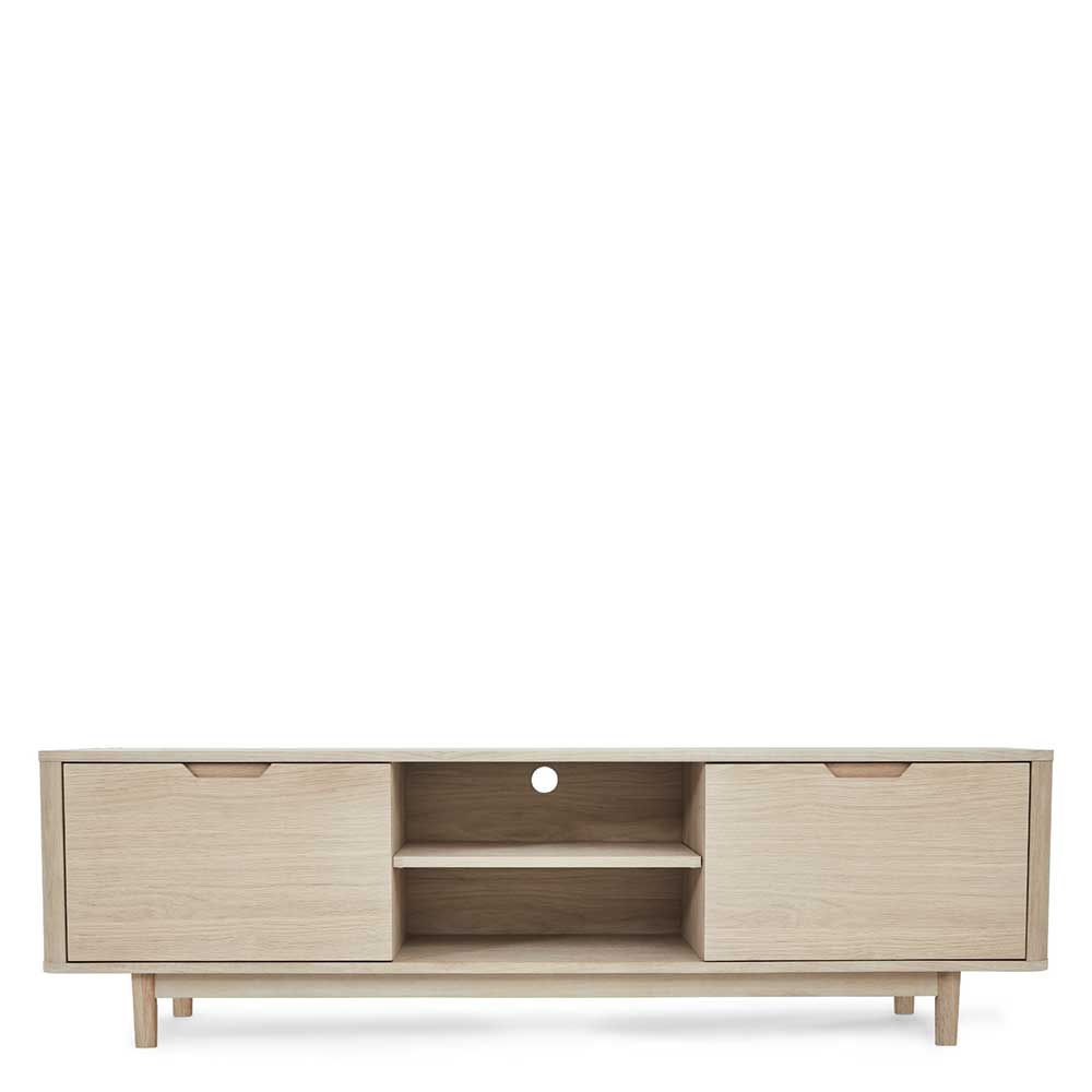 Scandi Chic TV Lowboard in Eiche Weiß - Rosanna