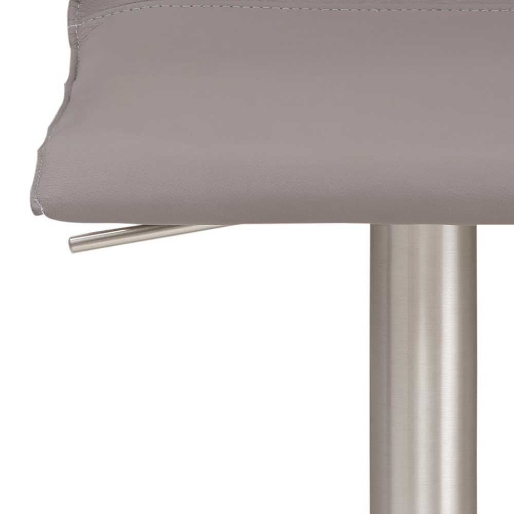 Barstuhl mit Ledersitz in Taupe - Tanko