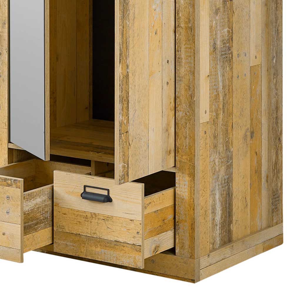 93x209x63 Kleiderschrank mit Spiegel - Naiavio