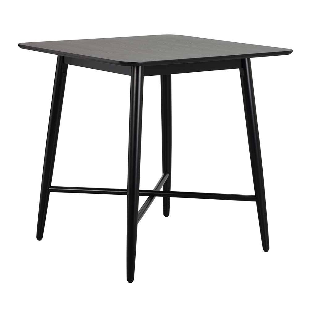 Eleganter schwarzer Stehtisch mit quadratischer Platte und stabilen Beinen – Irons