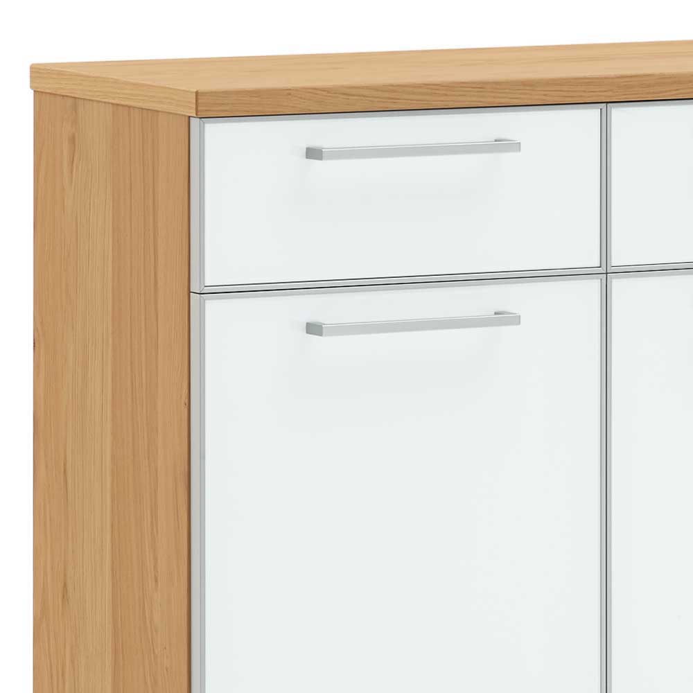 Garderoben Schuhschrank Wynoca in Weiß Glas beschichtet