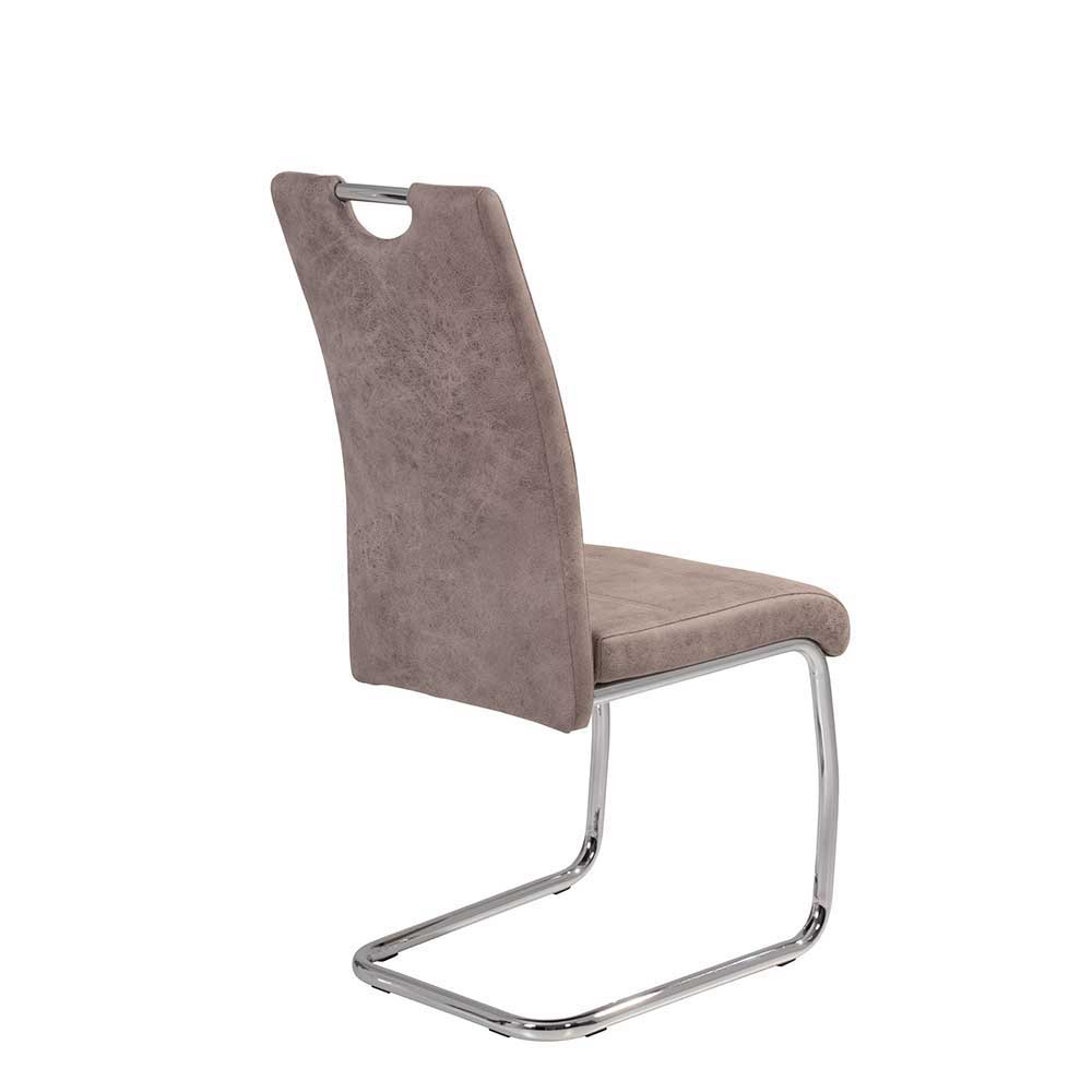 Moderner Schwingstuhl in Beige - Olivia (2er Set)