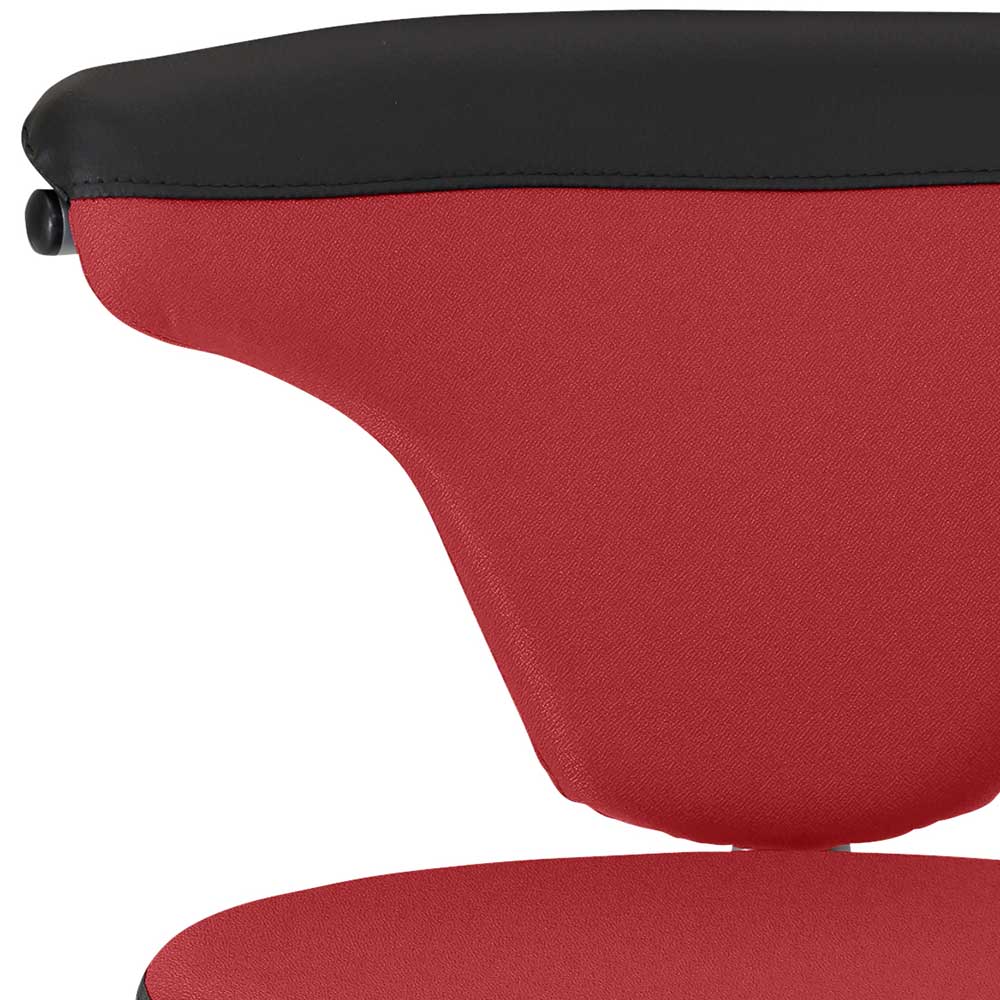 Office Hocker mit Lehne in Rot Schwarz - Winter