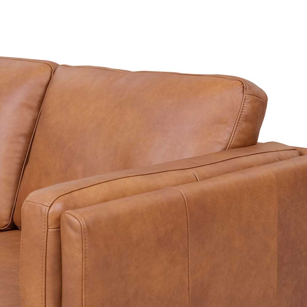 Sofa in Leder Cognac Braun - Lespavo