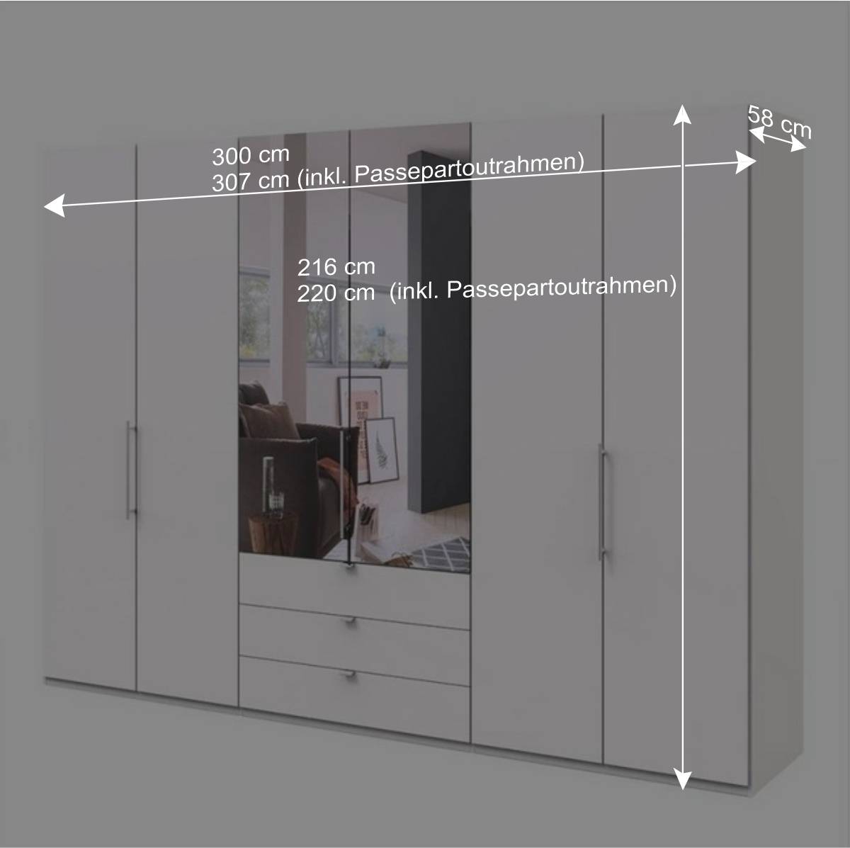 Praktisch aufgeteilter Kleiderschrank in Weiß - Donpiave