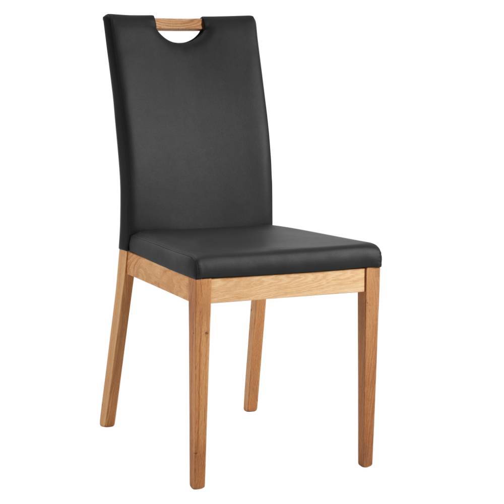 Kunstlederstühle in Schwarz und Wildeiche - Remena (2er Set)