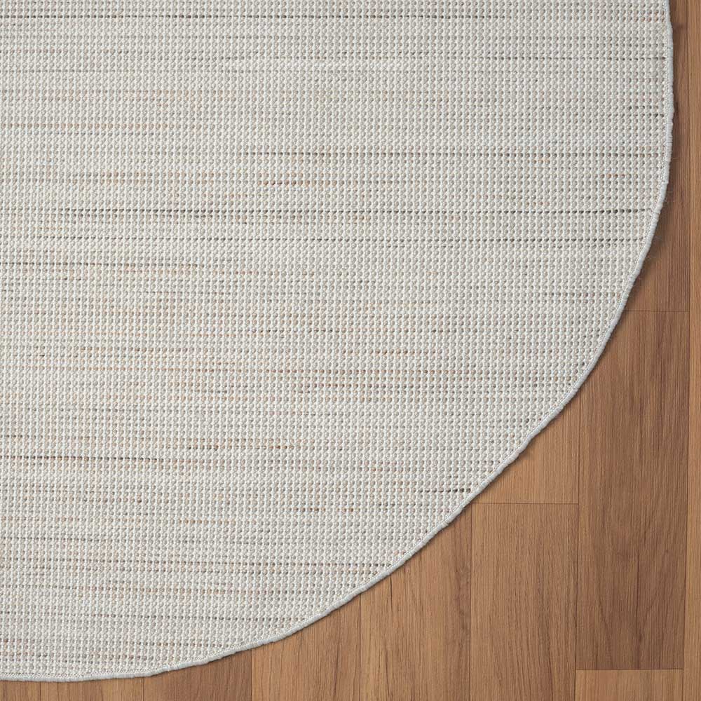 Cremeweißer Teppich in Rund 120 cm - Rema
