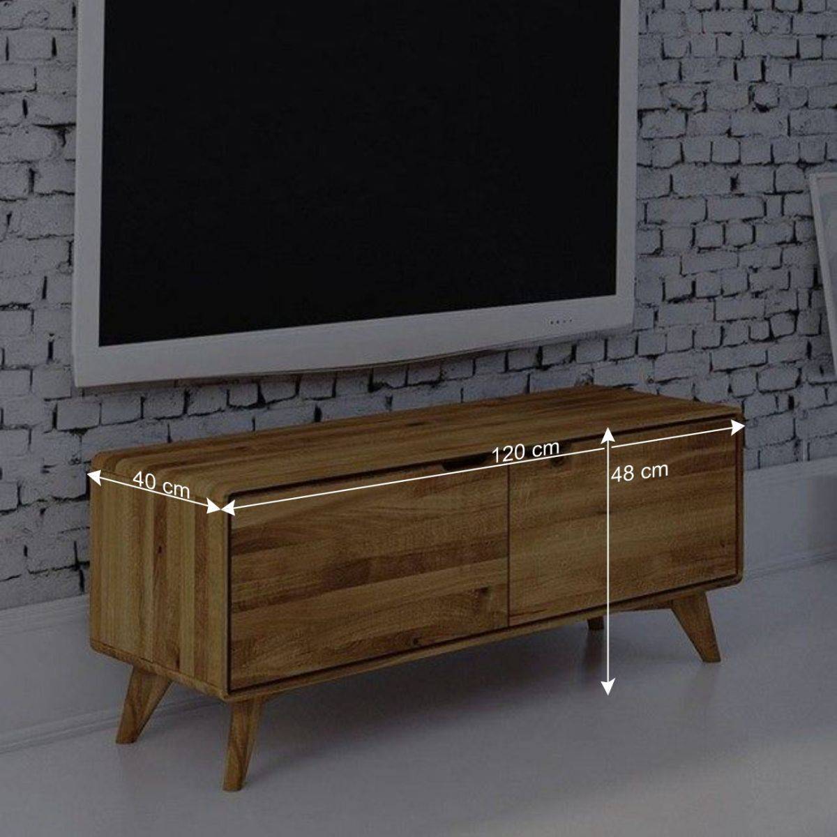 2-türiges TV Lowboard aus Holz Wildeiche - Eavy I