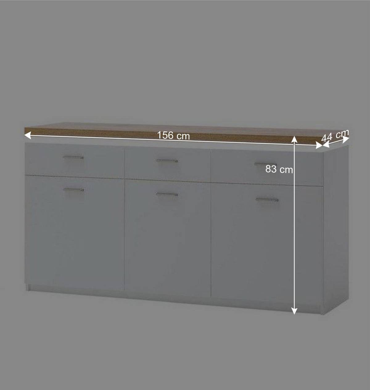 156x83x44 Sideboard mit LED Licht - Caldri