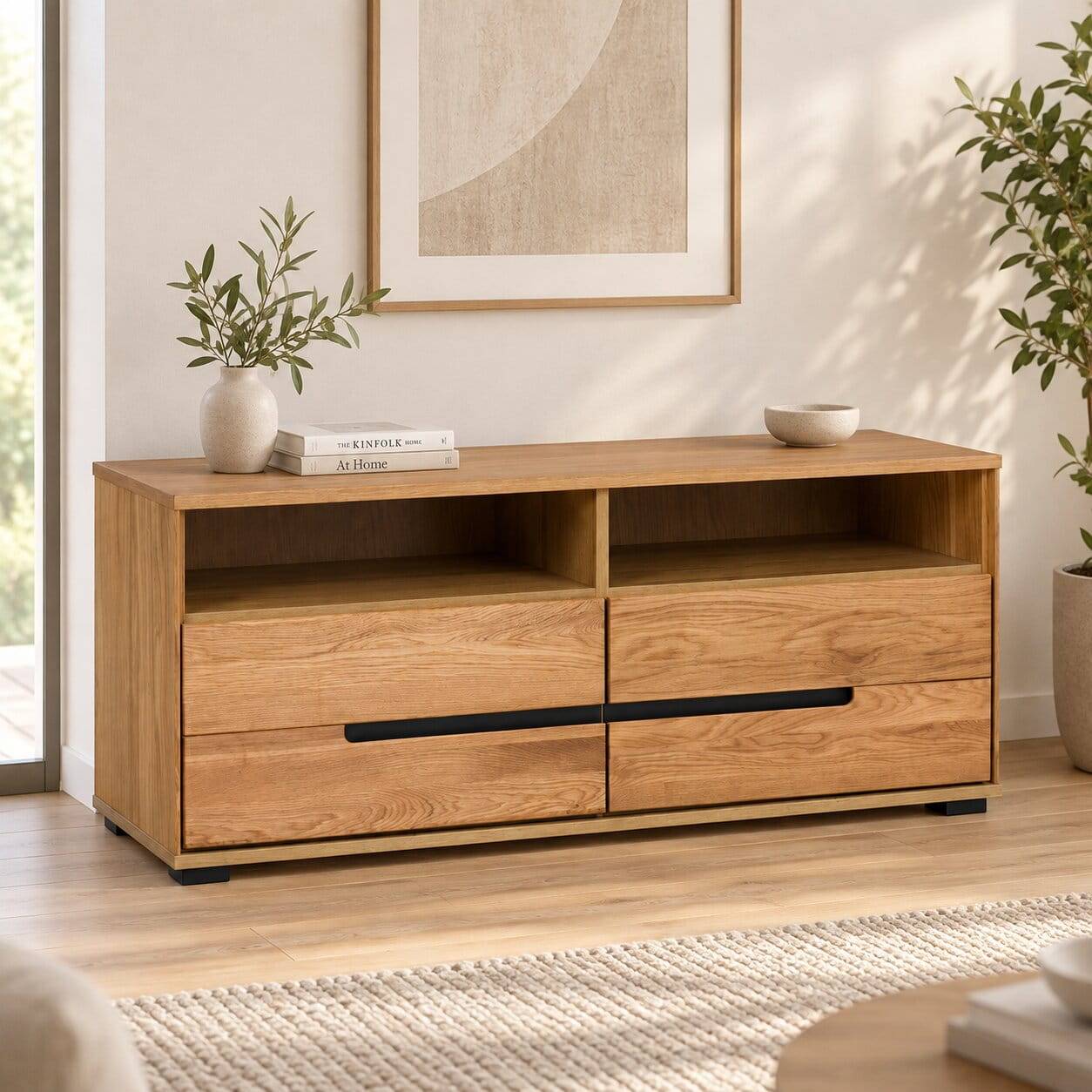 123x53x42 TV Unterschrank in Eiche - Sennya