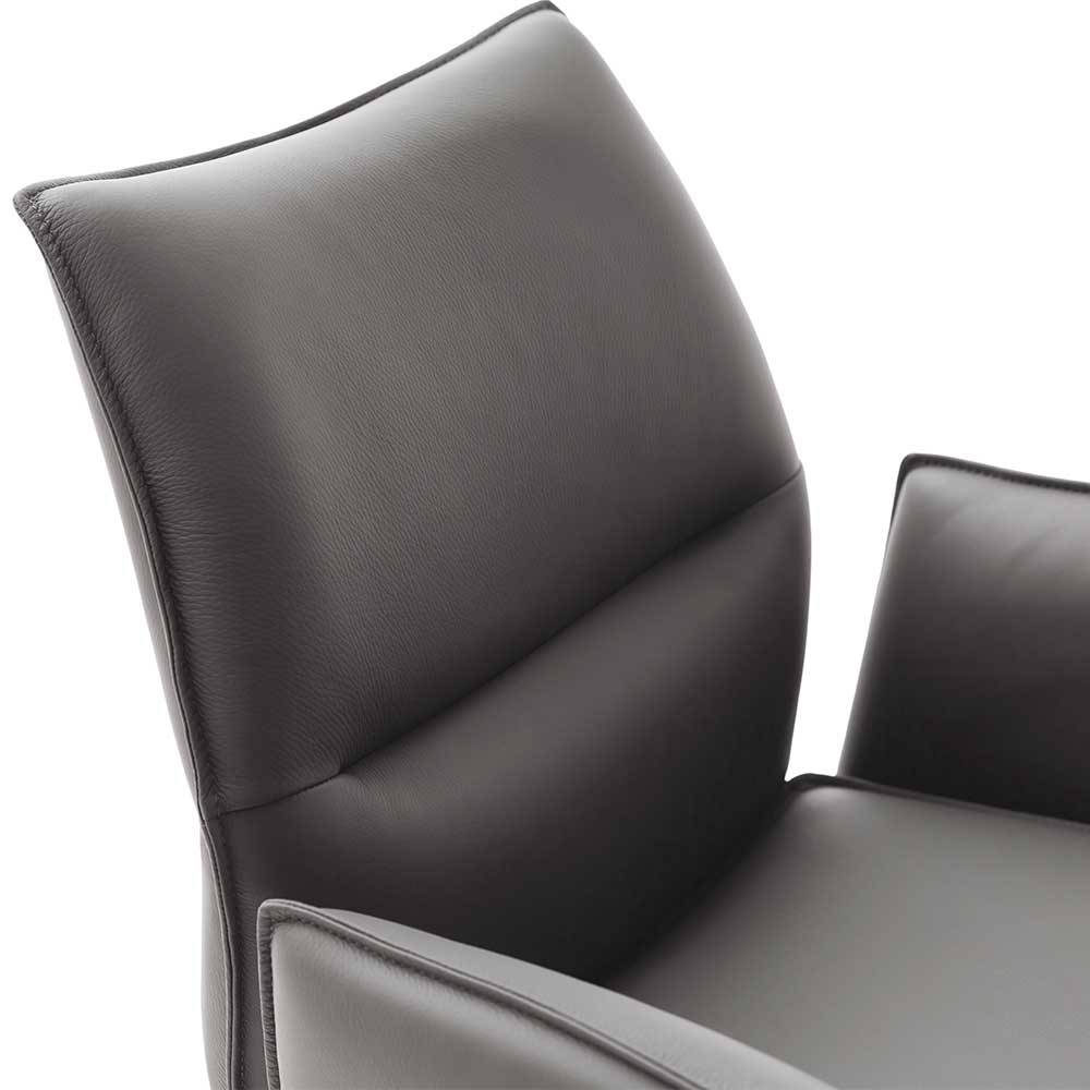 Echtleder Tischsessel mit Taschenfederkern - Barreff (2er Set)