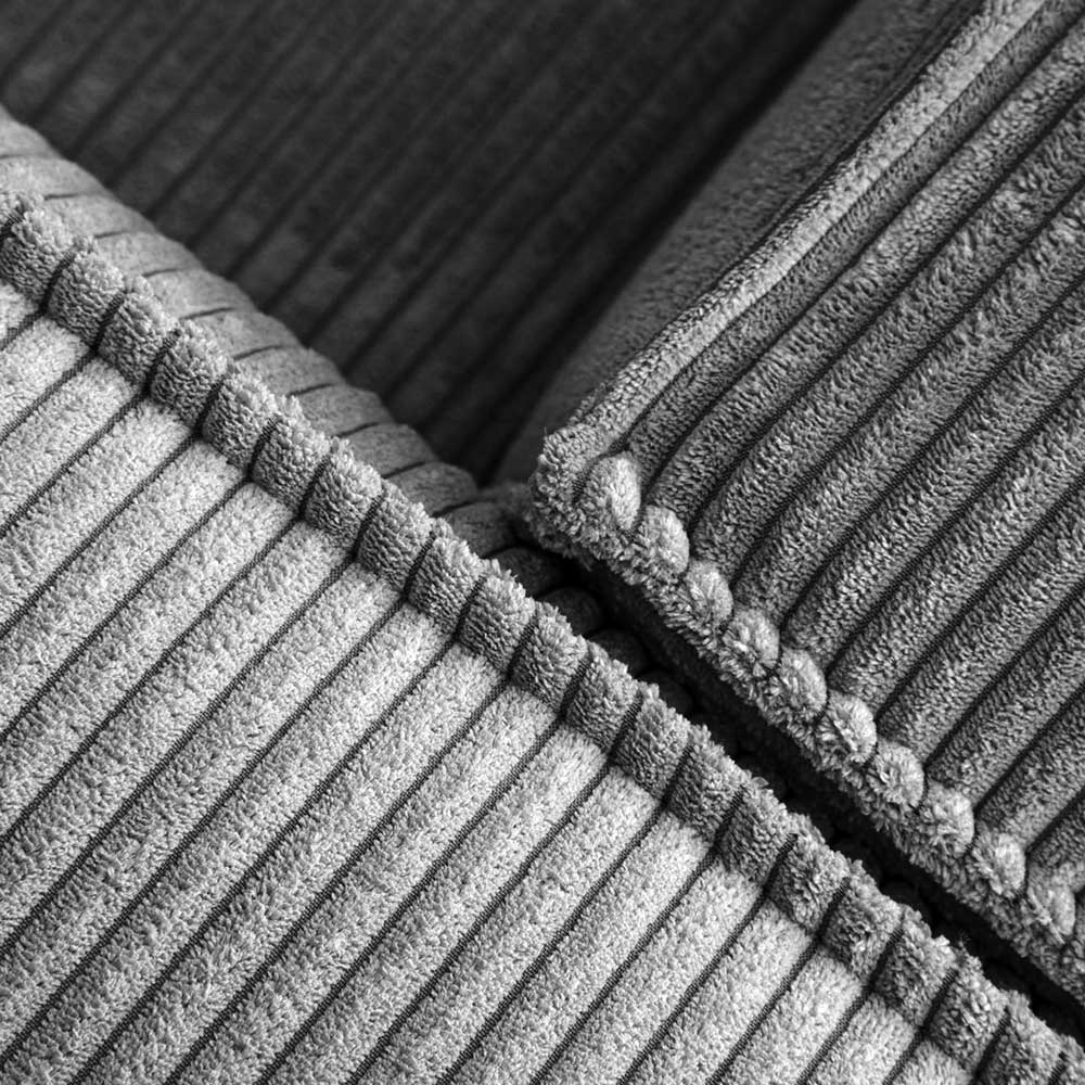 Modernes Breitcord Ecksofa in Grau - Hanyas