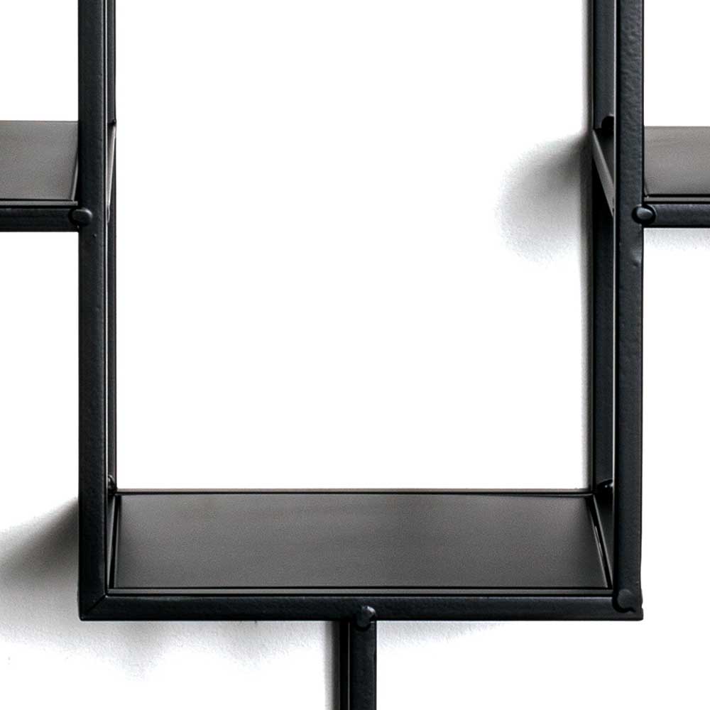Mittleres Ablagefach des schwarzen Metall-Wandregals für kleine Dekorationen – Lilina