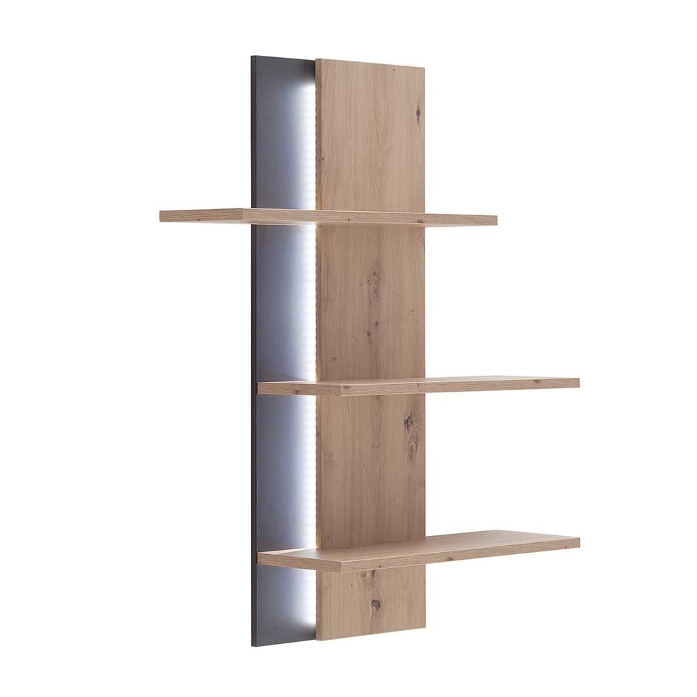 95x118x25 Design Hängeregal in Eiche Optik - Nikdus