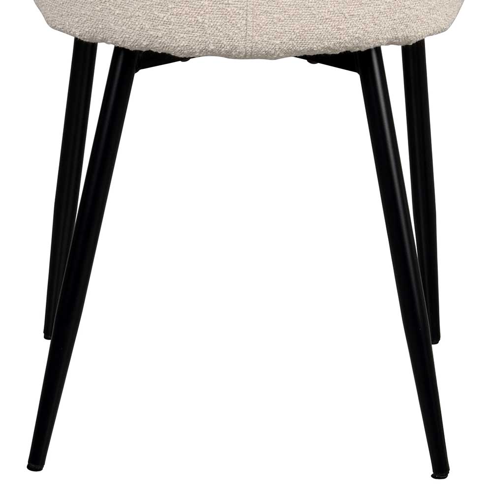 Polsterstuhl aus Boucle Stoff in Beige - Rojito (2er Set)