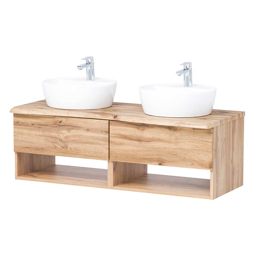 Wand Waschtisch mit zwei Aufsatz-Waschbecken - Tofias