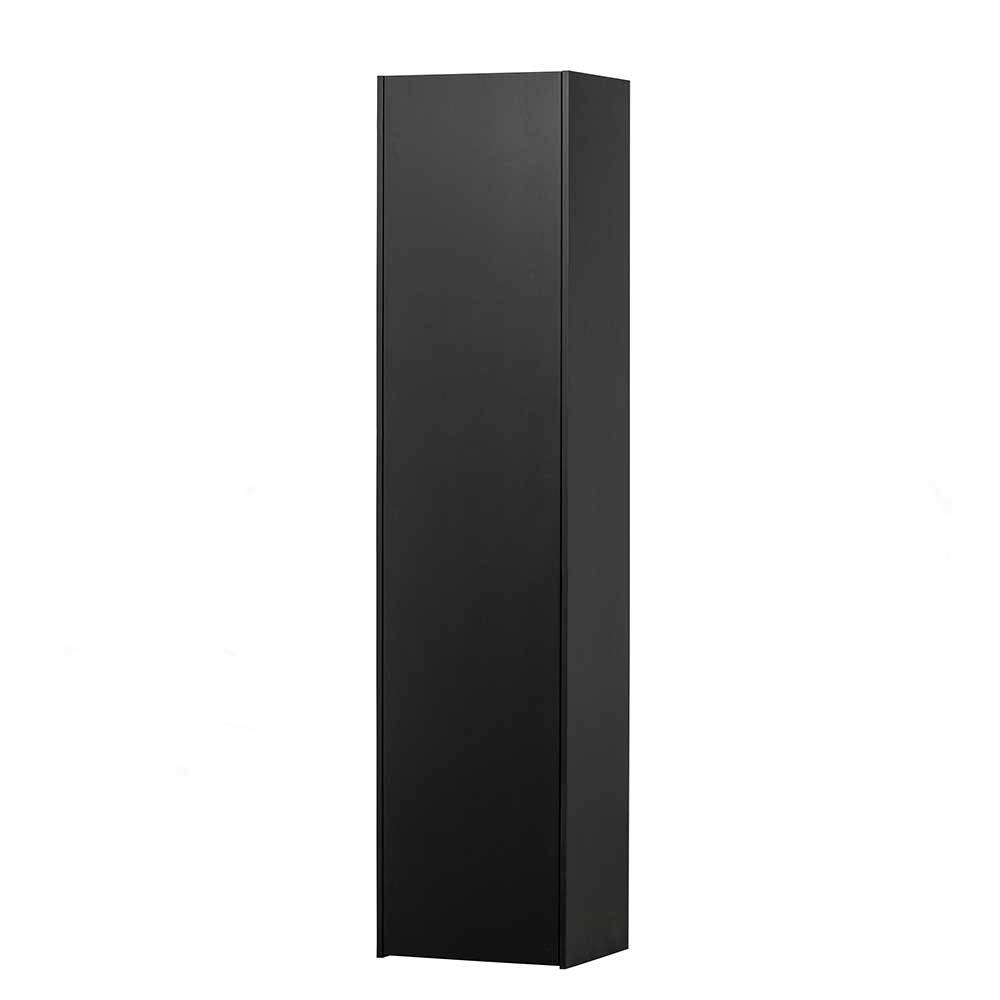 44x188x35 cm 1-türiger Schrank in Schwarz lackiert - Riley