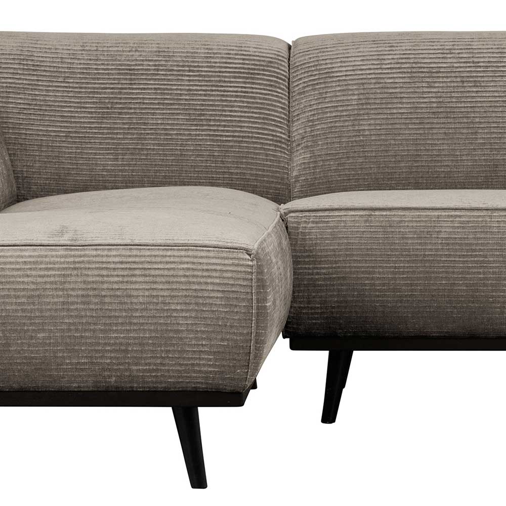 Ecksofa in Graubraun & Schwarz - Orvinio