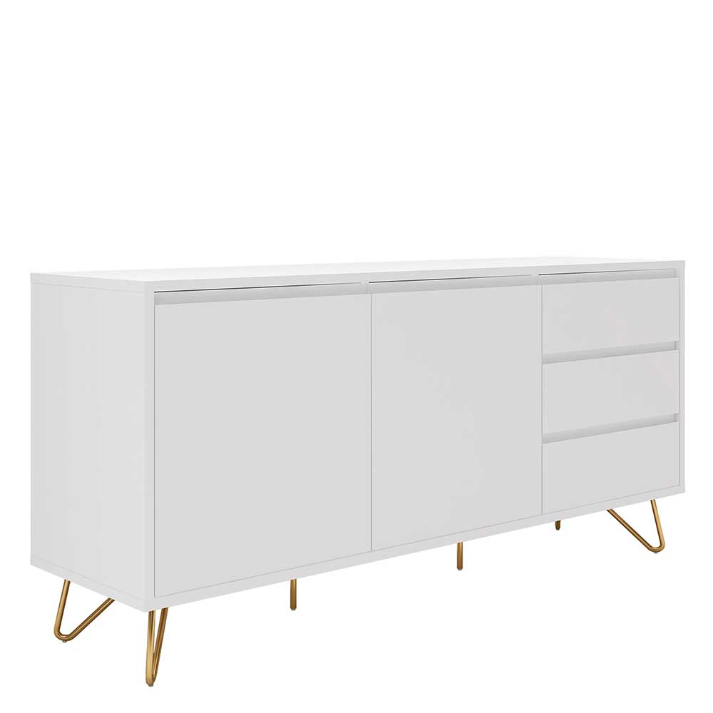 Weißes Sideboard 150cm mit Haarnadel Beinen - Donny