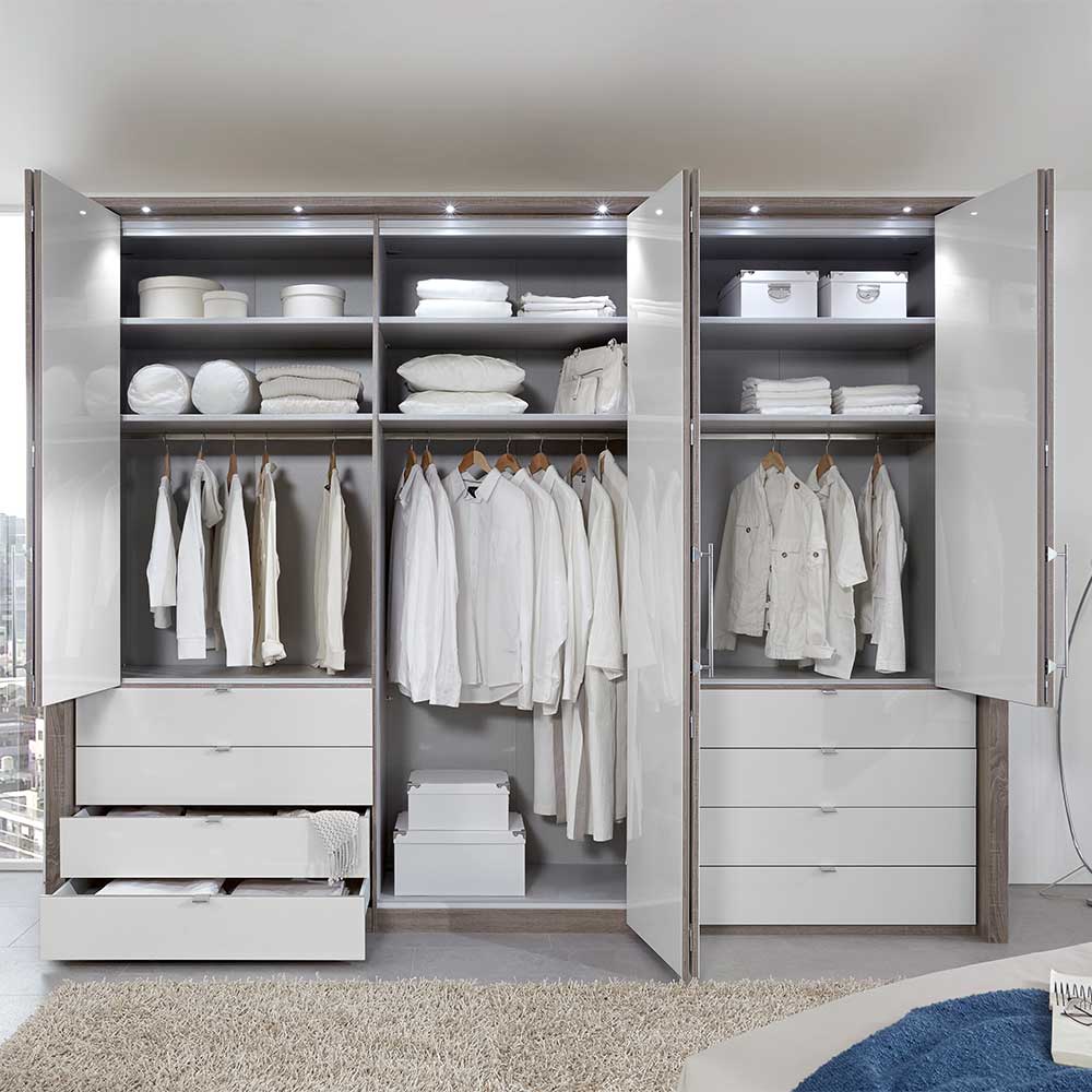 Kleiderschrank mit Passepartout & LED Licht - Empresian