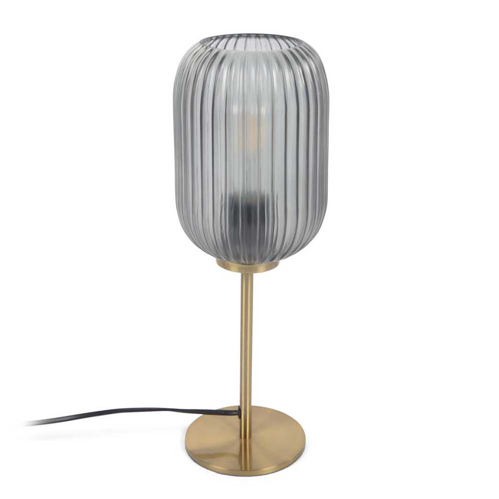 Elegante Tischlampe in Grau Glasschirm - Mariell