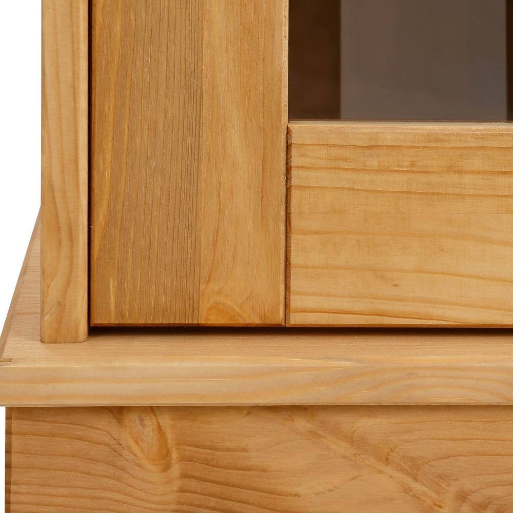 Landhaus Highboard Vitrine aus Kiefer - Goro