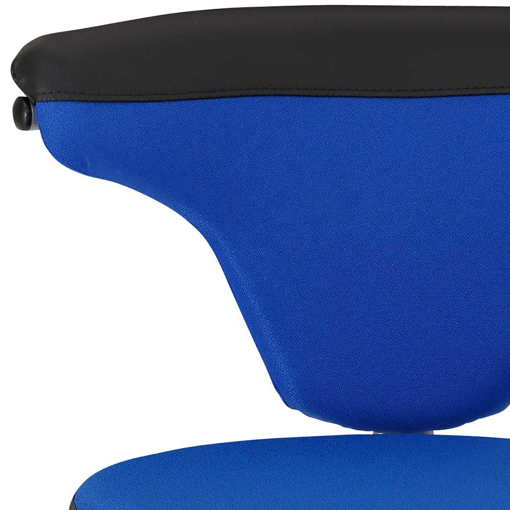 Bürohocker mit Lehne in Dunkelblau & Schwarz - Kanellas