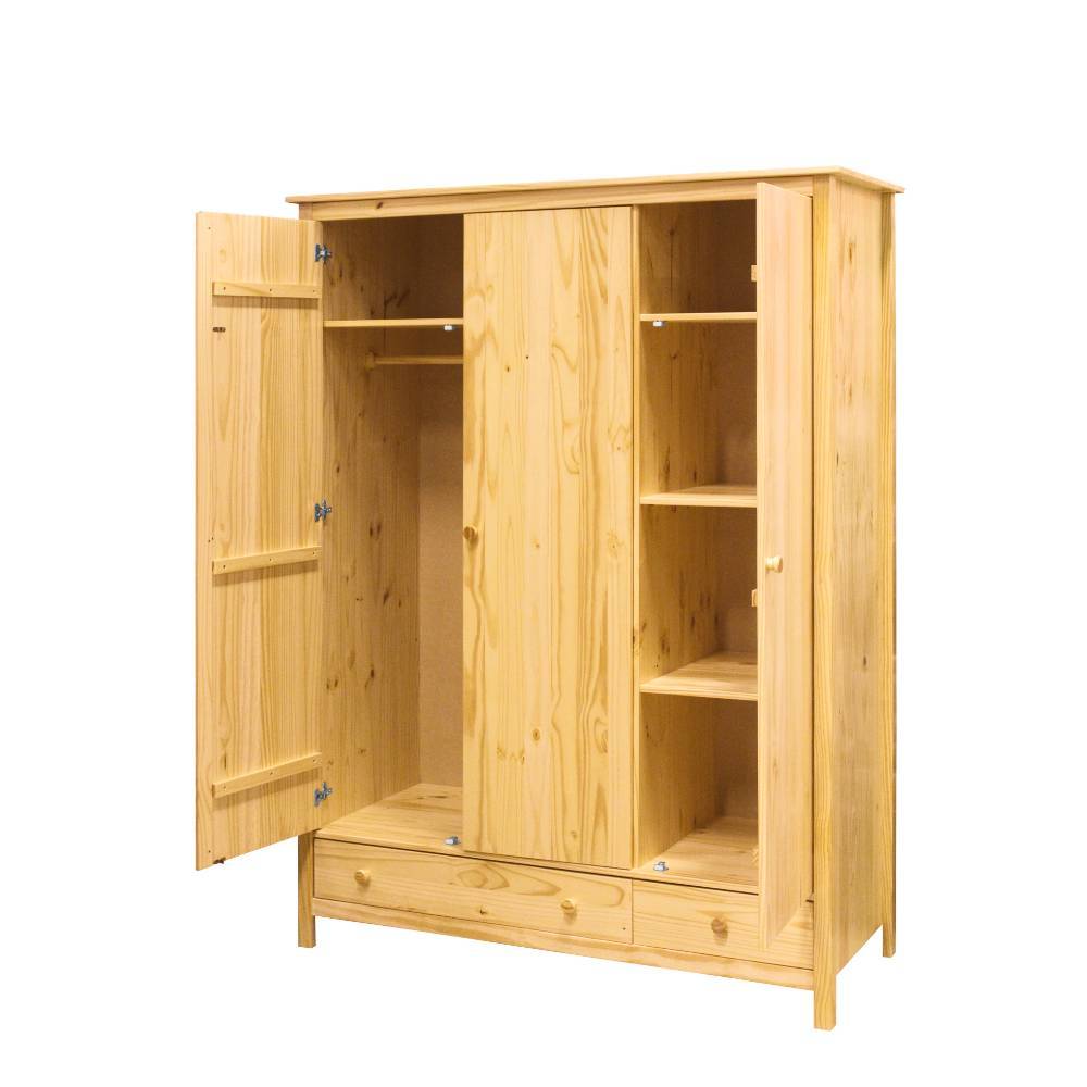 Kiefernholz Kleiderschrank massiv - Nastonia