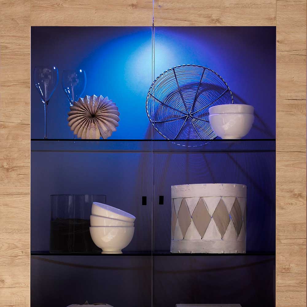 Wohnzimmer Vitrine im Eiche Dekor - Rodonda