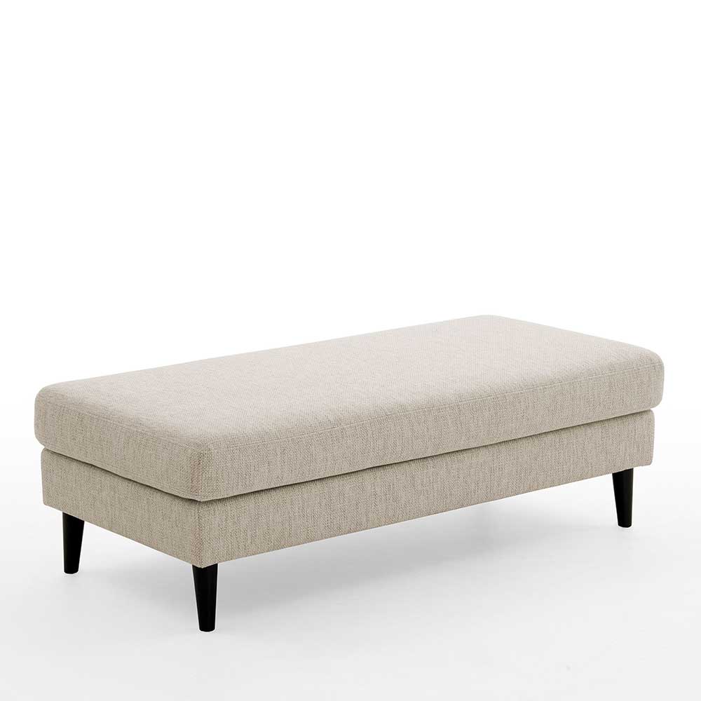 Webstoff Couchhocker in Creme - Bentema