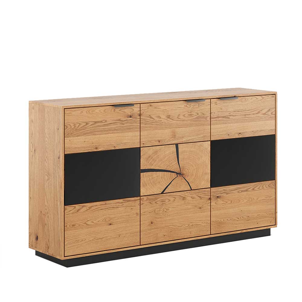 Design Sideboard aus Eiche und Glas - Masicuri