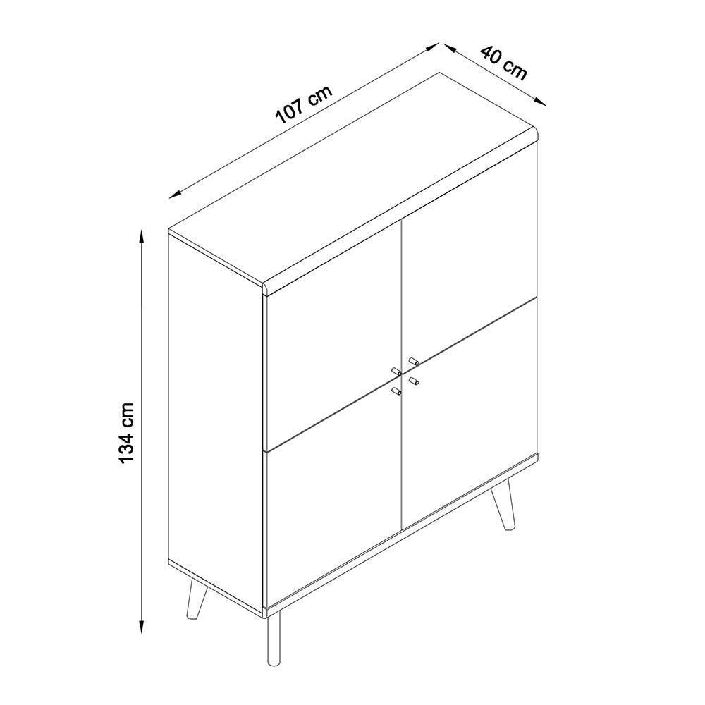 Set Wohnraum Kombi mit TV Board - Cablos (dreiteilig)