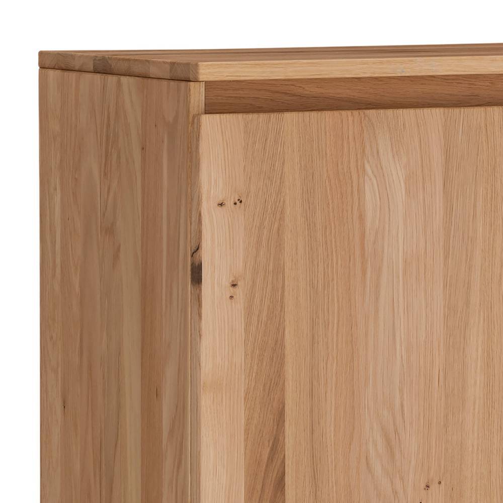 Detail des Massivholz Aktenschranks aus Eiche mit natürlicher Maserung – Calexia