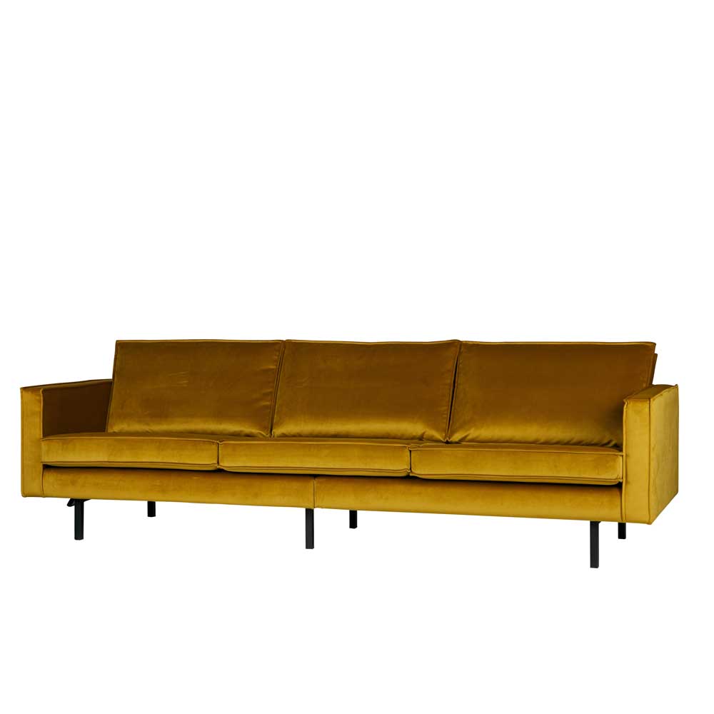 Samtcouch in Gelb Nustra Retro Design
