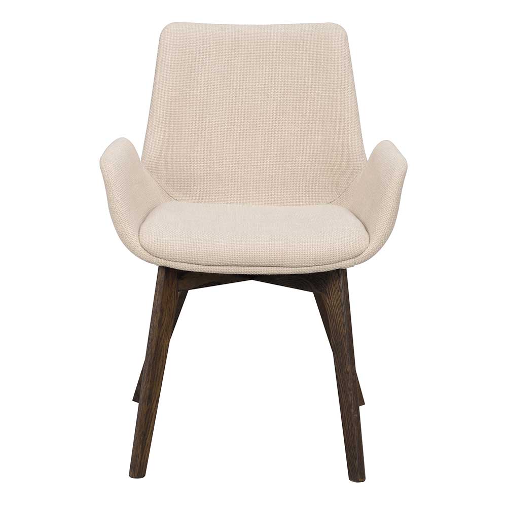 Stühle in Beige & Eiche Dunkelbraun - Invitus (2er Set)
