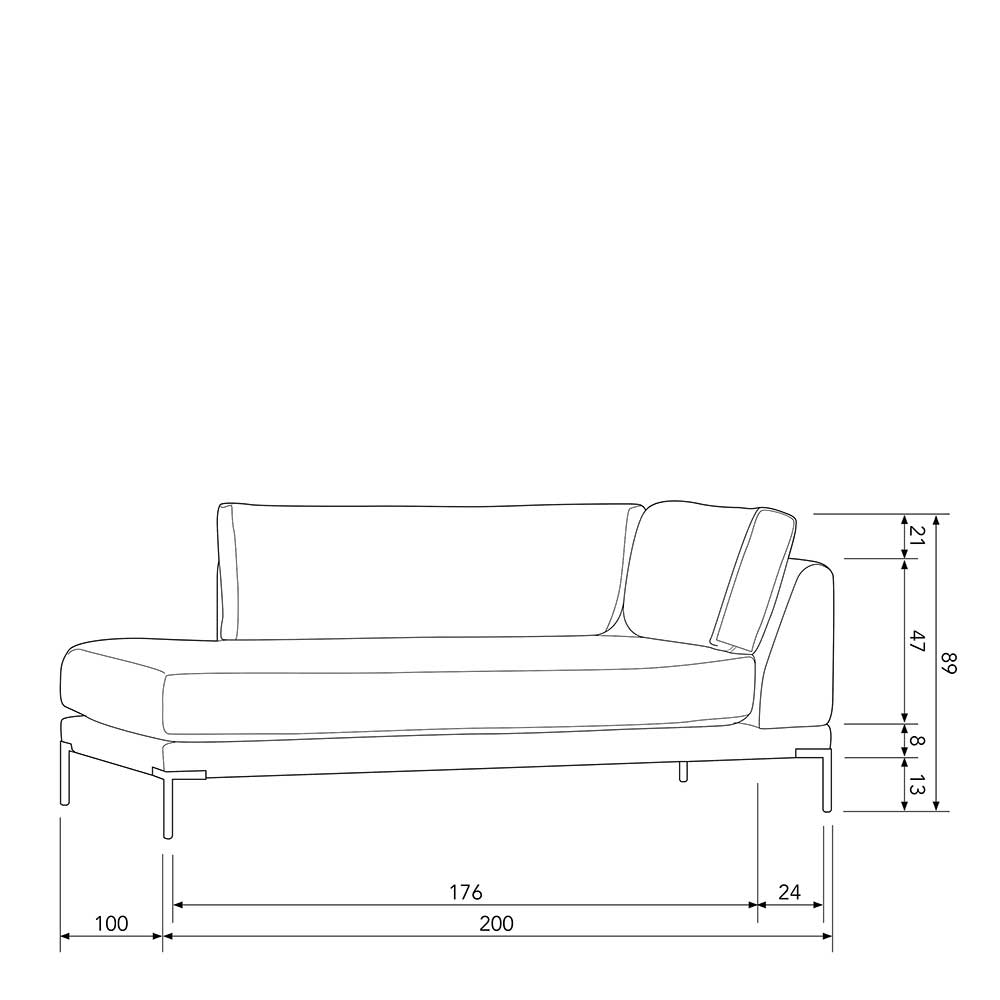Couch Lounge Modul in Dunkelgrün - Arraggo