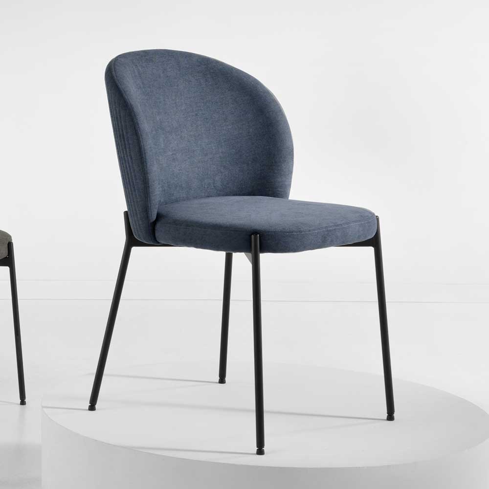 Stühle in Blaugrau & Schwarz - Elvira (4er Set)
