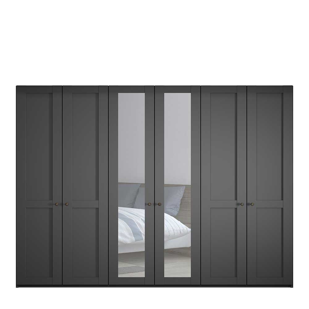 Dunkelgrauer Kleiderschrank 6-türig - Mataram I