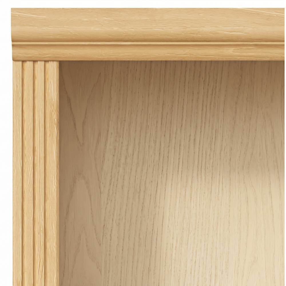 Detailansicht der oberen Kante und Holzmaserung des Kiefer Natur Regals – Snog