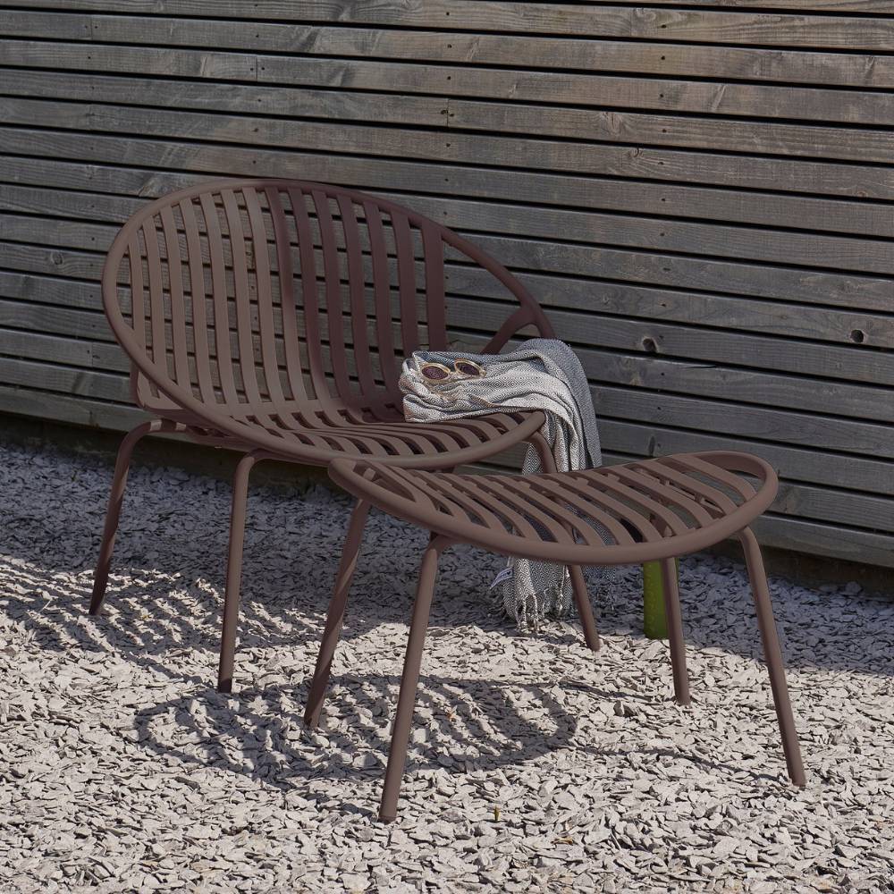 Gartensessel mit Hocker Set - Scolari (zweiteilig)