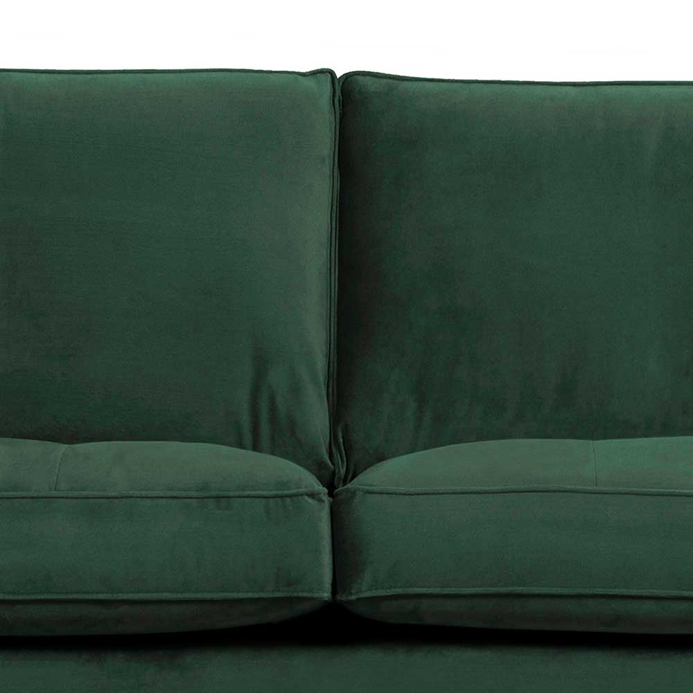 3 Sitzer Sofa in Dunkelgrün Samtstoff - Distroit
