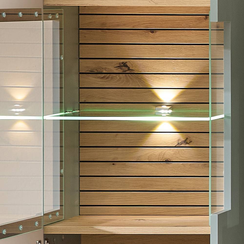 Hängevitrine in Graugrün und Wildeiche Natur - Halimi