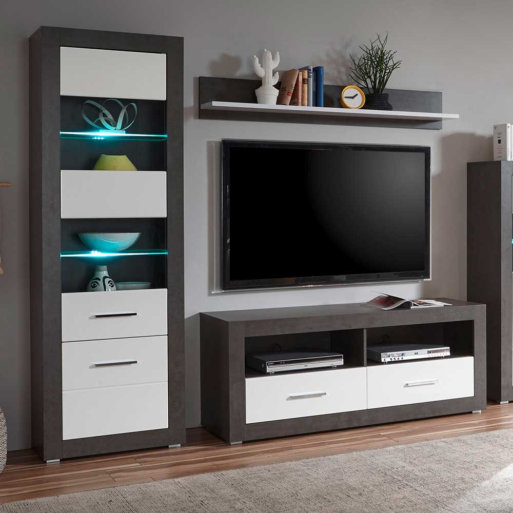 Moderne TV Anbauwand 215cm breit - Istensa I (dreiteilig)