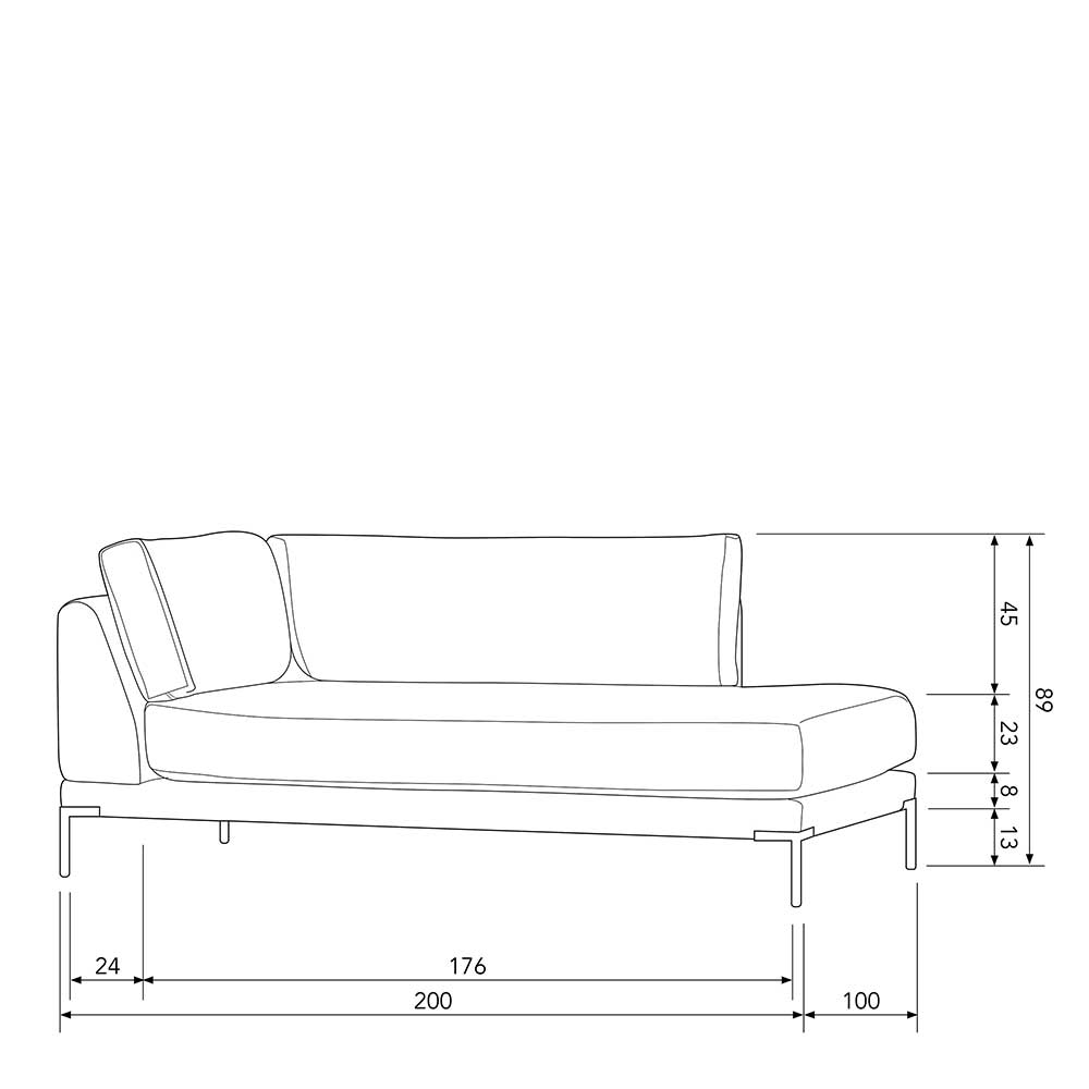 Modulsofa Lounge links in Taupe - Birte