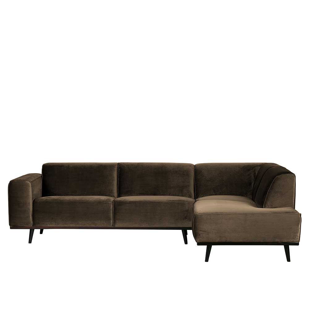 Modernes Samtsofa in Taupe L-förmig für das Wohnzimmer – Matca