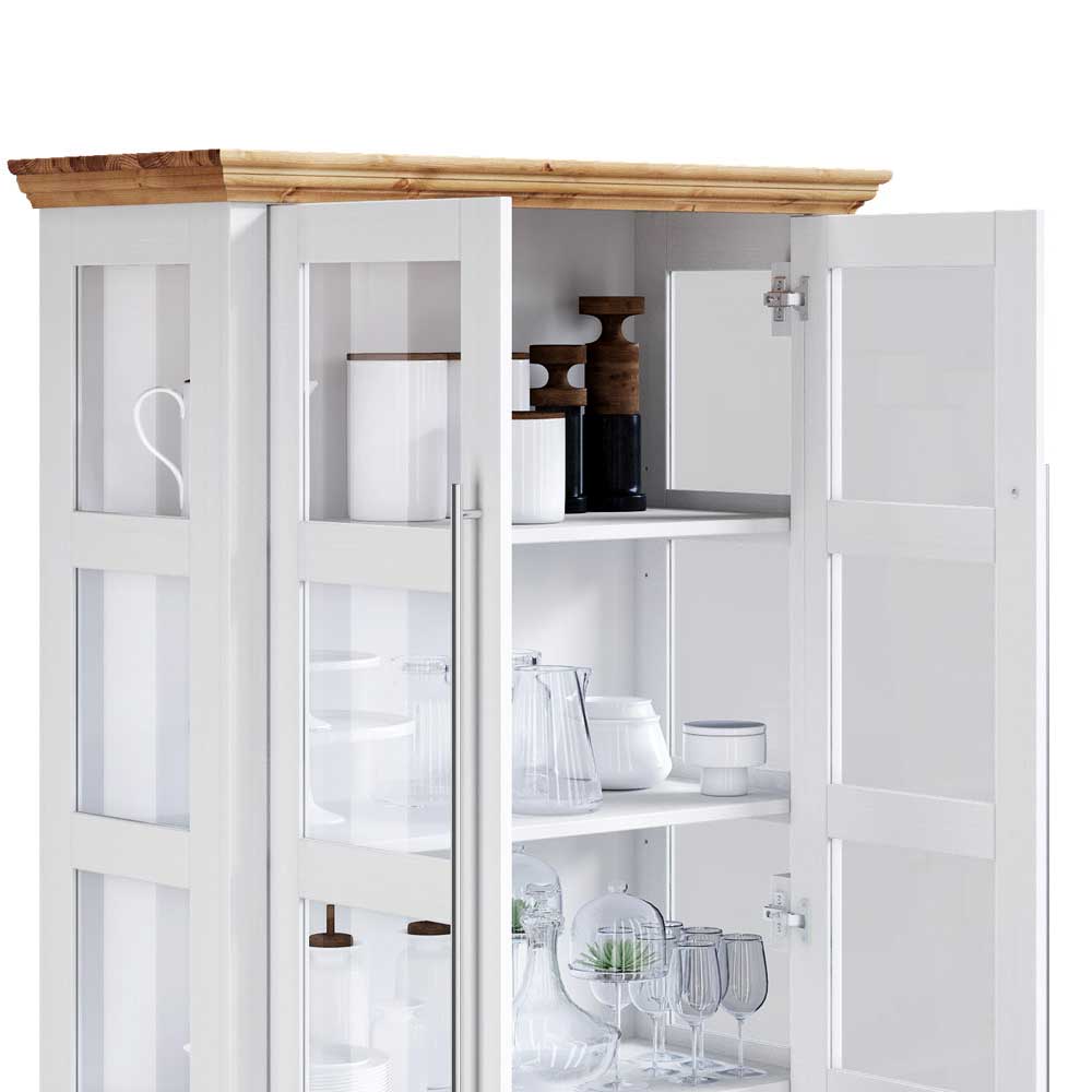 Modern Country Vitrinenschrank zweifarbig - Eyzaco