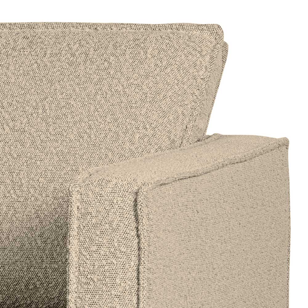 Kantiger Sessel aus Boucle in Beige - Glamoure