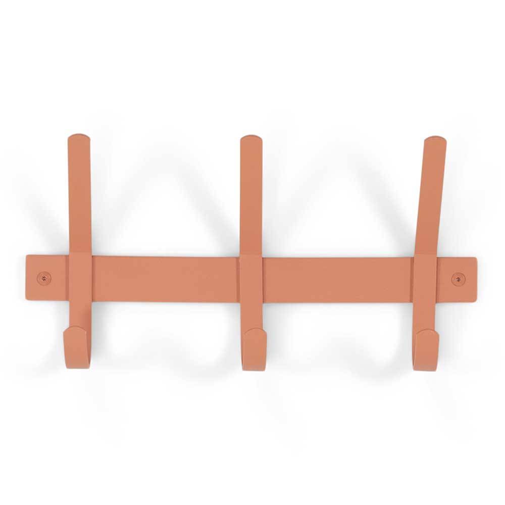 Garderobe mit drei Doppelhaken in Terracotta - Sabine