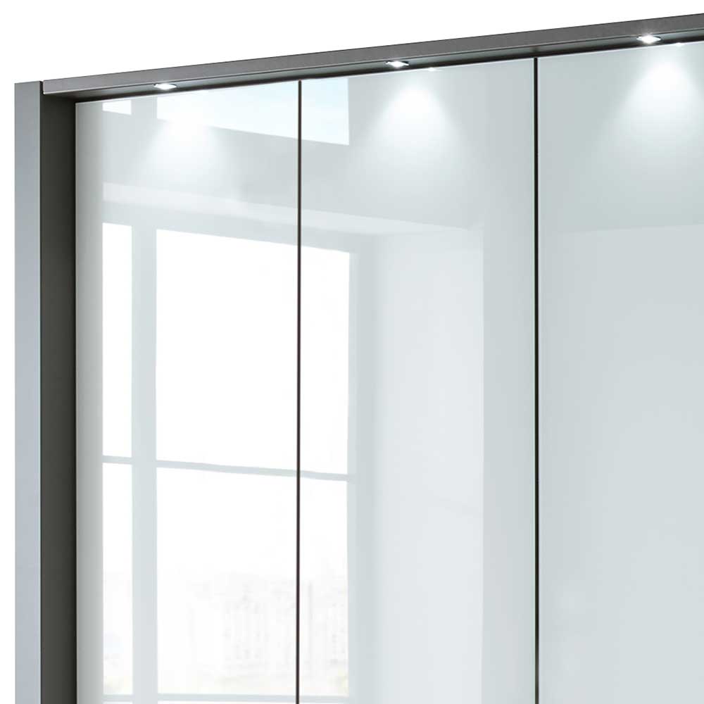 Moderner Kleiderschrank mit Glas Front Weiß - Vilana